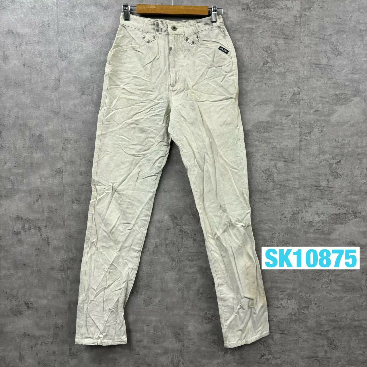 【中古】ROCKIES ロッキーズ USA製 デニムジーンズパンツ アイボリー ジップフライ レディース 5/6 実寸W26in RS098AW0 USA 海外輸入 古着 SK10875