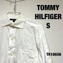 【中古】TOMMY HILFIGER S トミーヒルフィガー シャツ 長袖 無地 ホワイト 白 ビジネス USA 古着 TK10656