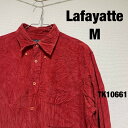 【中古】Lafayatte M ラファイエット コーデュロイシャツ 長袖 無地 レッド 厚手 USA 古着 TK10661