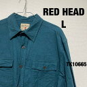 【中古】RED HEAD L レッドヘッド ネルシャツ 長袖 シャドウブルー RN#74747 USA 古着 TK10665