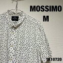 【中古】MOSSIMO 半袖シャツ M ホワイト 総柄 ダイヤ 幾何学 モッシモ 古着 TK10720