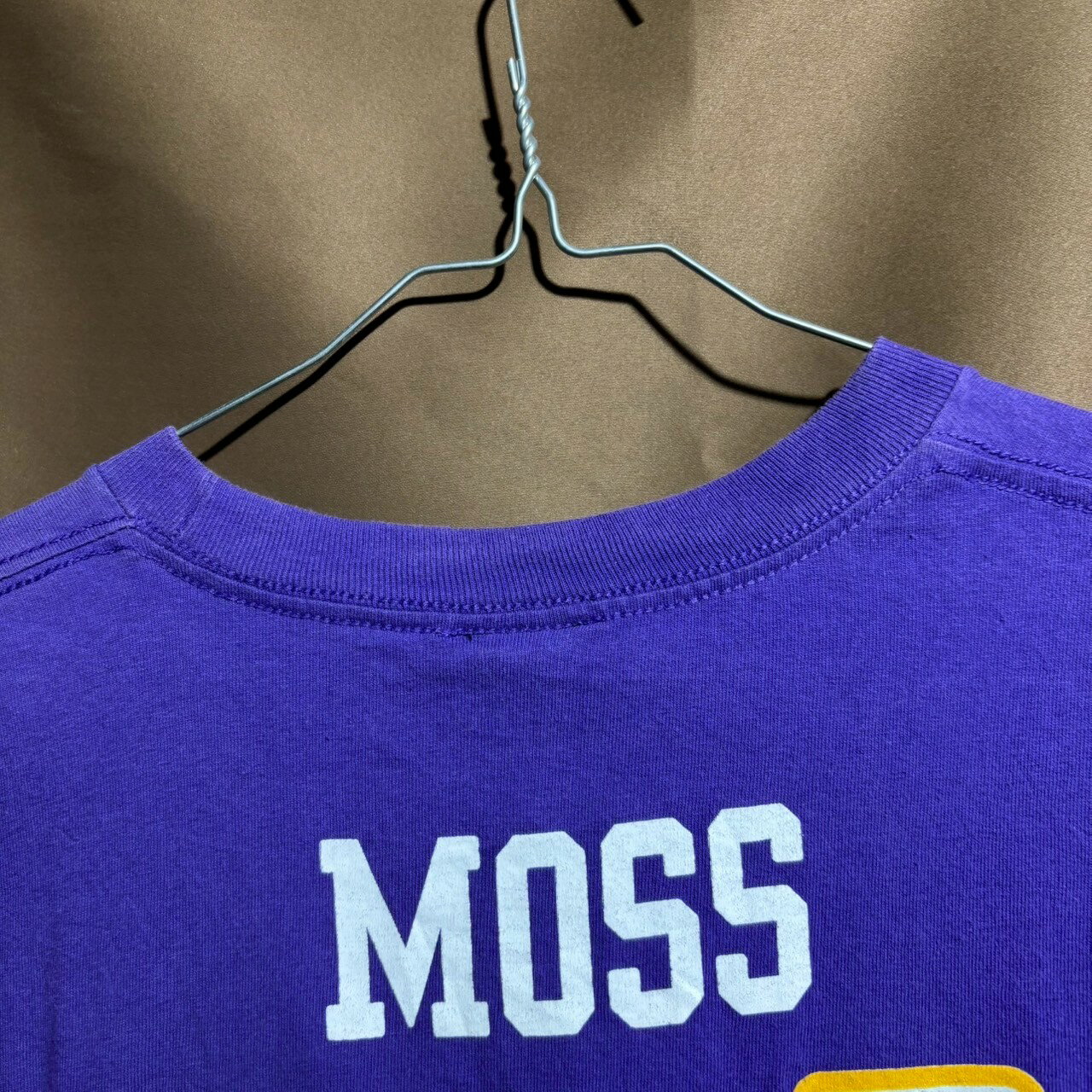 【中古】Reebok VIKINGS 半袖Tシャツ L パープル クルーネック コットン ビッグプリント 84 春夏 トップス 古着 TK10753