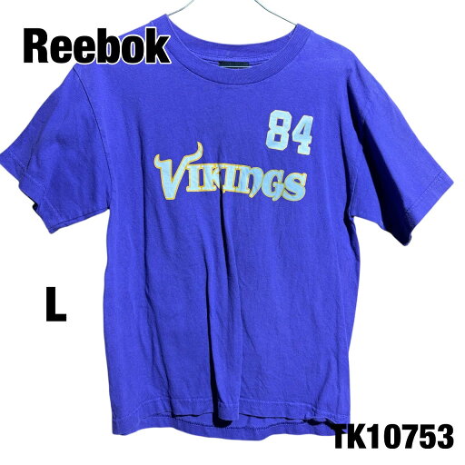 【中古】Reebok VIKINGS 半袖Tシャツ L パープル クルーネック コットン ビッグプリント 84 春夏 トップス 古着 TK10753 【中古】Reebok VIKINGS 半袖Tシャツ L パープル クルーネック コットン ビッグプリント 84 春夏 トップス 古着 TK10753