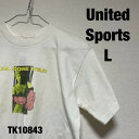 【中古】United Sport USA製 Tシャツ 半袖 L ホワイト Jr. Gone Wild ビッグプリント ロックバンド バンドT キッズ レディース...