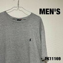 【中古】POLO RALPH LAUREN Tシャツ 半袖 グレー ワンポイント シンプル タグ無し ポロラルフローレン 古着 TK11169