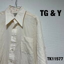 【中古】TG&Y シャツ 長袖 15 2-33 アイボリー 無地 薄手 ポリエステル RN27054 古着 TK11577
