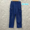 【中古】米軍 ブルー ジップフライ ミリタリーカーゴパンツ SMALL REGULAR 実寸W28in SPM1CI-11D-1053 USA 海外輸入 古着 ...