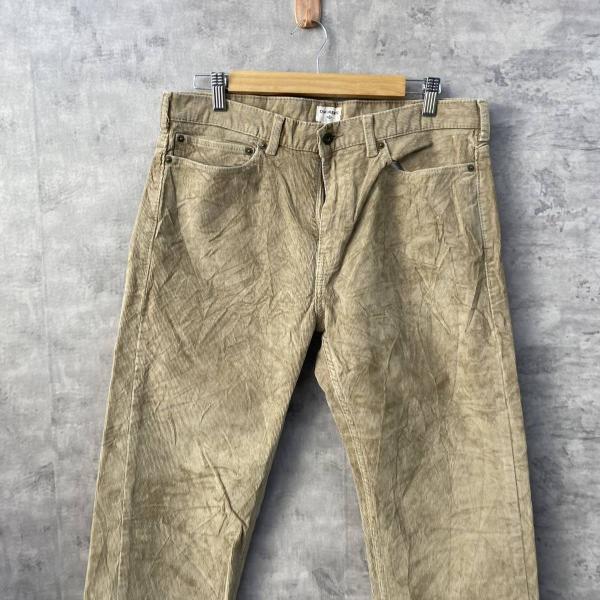 【中古】DOCKERS ベージュ STRAIGHT FIT ジップフライ コーデュロイパンツ 秋冬 細畝 33×32 47918-0041 USA 海外輸入 古着 S1-N056