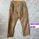 【中古】Wrangler ブラウン ジップフライ ペインターパンツ 32 32 実寸W32in 94LSWAO USA 海外輸入 古着 W221020-N186