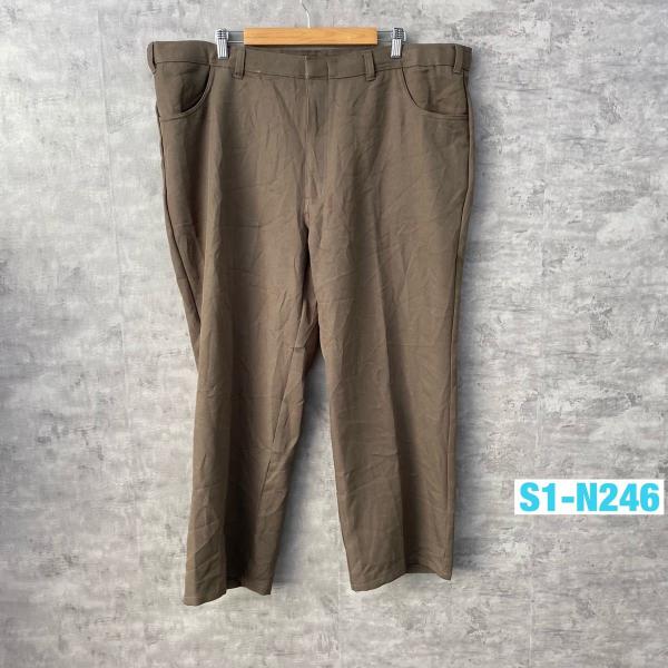 【中古】John Blair ブラウン ジップフライ ポリエステル スラックスパンツ 44 実寸W44in 大きいサイズ 4967307 RN 81700 USA 海外輸入 古着 S1-N246