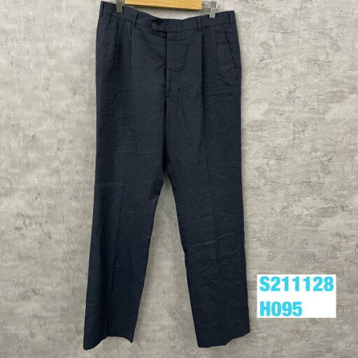 【中古】NINO CERRUTI USA製 ネイビー ジップフライ タック スラックスパンツ 実寸W34in USA 海外輸入 古着 S211128-H095 【中古】NINO CERRUTI USA製 ネイビー ジップフライ タック スラックスパンツ 実寸W34in USA 海外輸入 古着 S211128-H095