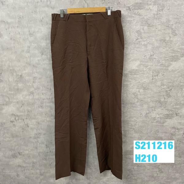 【中古】ブラウン ジップフライ スラックスパンツ TALONジップ 実寸W32in USA 海外輸入 古着 S211216-H210