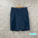 【中古】Dickies ネイビー ジップフライ ハーフパンツ 短パン 実寸W38in USA 海外輸入 古着 S220311-H572