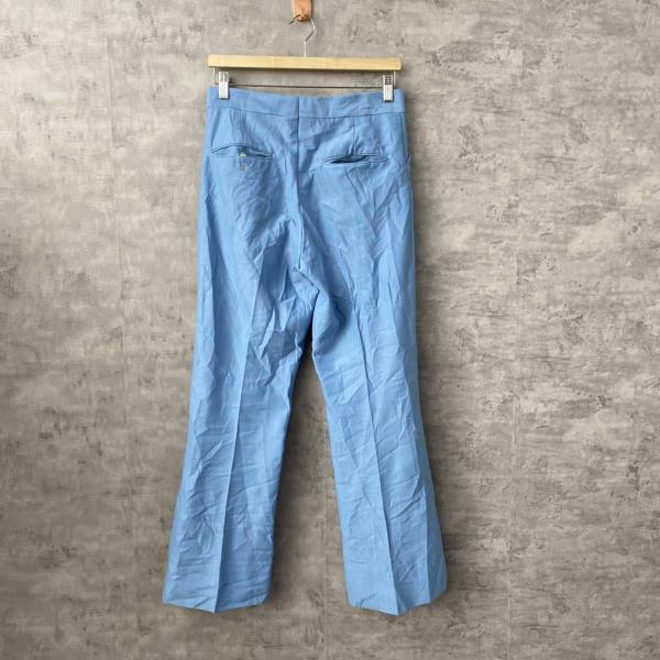 【中古】Barwick ライトブルー ジップフライ フレアスラックスパンツ 実寸W30in USA 海外輸入 古着 S220908-N977