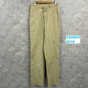【中古】Creighton 米軍 海軍 U.S.NAVY USA製 ベージュ ジップフライ ミリタリー スラックスパンツ 30R 実寸W29in USA 海外輸...