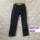【中古】Wrangler ブラック ジップフライ デニムジーンズパンツ キッズ 12SLIM 実寸W22in 5LOBWCB USA 海外輸入 古着 W2211...