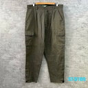 【中古】PERCUSSION カーキ ジップフライ カーゴパンツ 44 実寸W36in USA 海外輸入 古着 S10169(4)