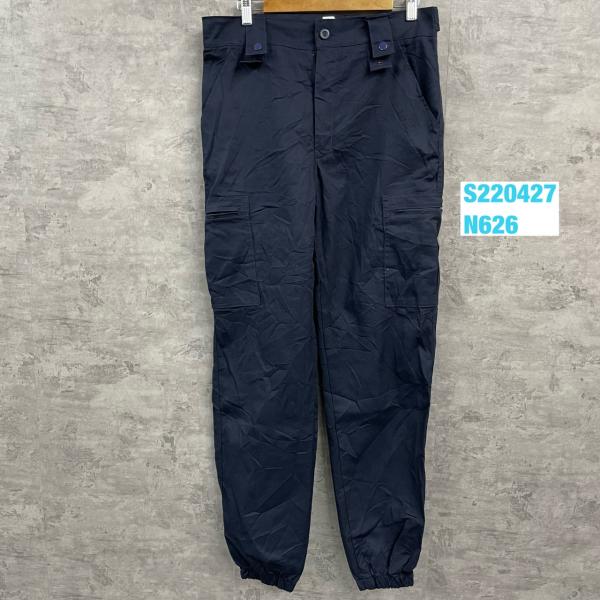 【中古】RIEP SEP ネイビー ジップフライ 裾絞り ワーク カーゴパンツ 作業着 T42M 実寸W33in S220427-N626