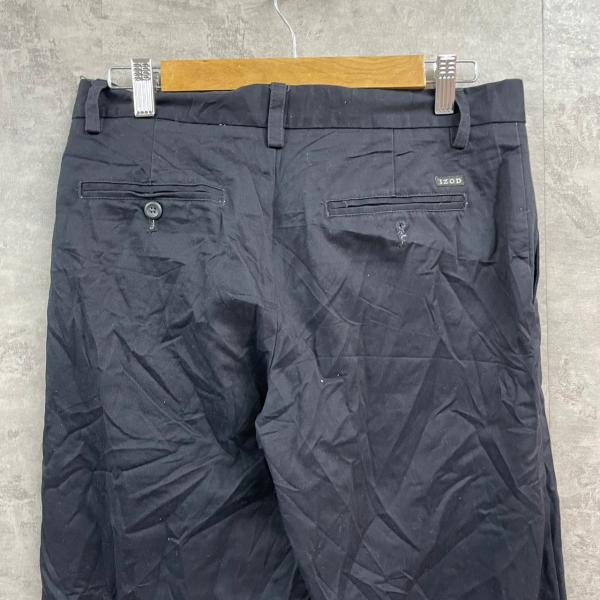 【中古】IZOD AMERICAN CHINO STRAIGHT ジップフライ ネイビー チノパンツ 30×30 実寸W30in USA 海外輸入 古着 SK10135