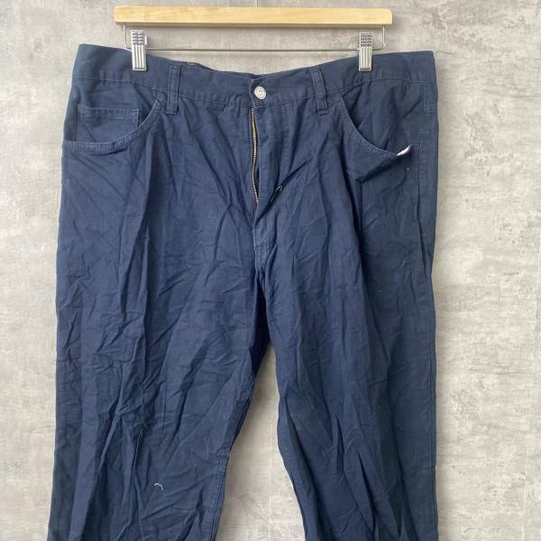 【中古】CARRERA ネイビー ジップフライ チノパンツ 薄手 春夏 実寸W38in USA 海外輸入 古着 S220628-N806