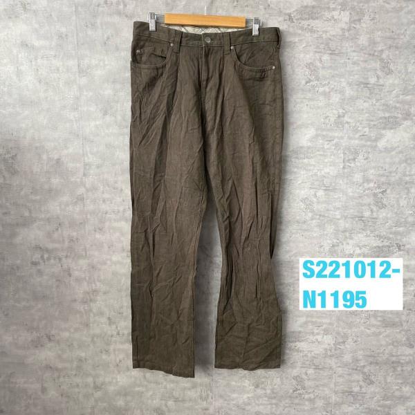 【中古】KENNETH COLE ブラウン ジップフライ カラーパンツ 32×32 実寸W34in WPL386 USA 海外輸入 古着 S221012-N1195
