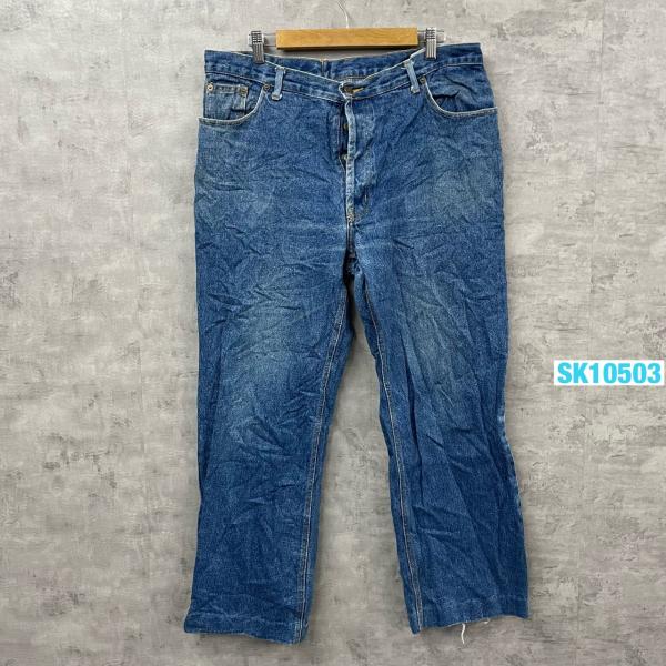 【中古】LORY RIVER ブルー ボタンフライ デニムジーンズパンツ 48 実寸W35in USA 海外輸入 古着 SK10503