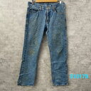 【中古】MEN's ブルー SLIM STRAIGHT ジップフライ デニムジーンズパンツ 30×30 実寸W31in 523-3001 USA 海外輸入 古着...