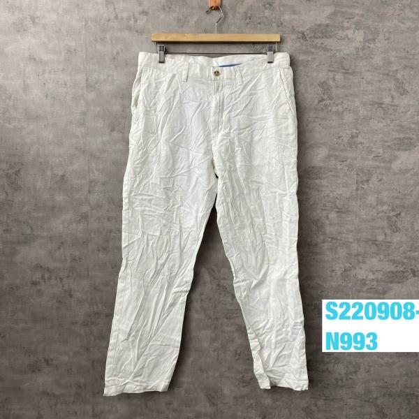 【中古】POLO Ralph Lauren ホワイト ジップフライ チノパンツ 34/30 実寸W33in RN41381 USA 海外輸入 古着 S220908-N993