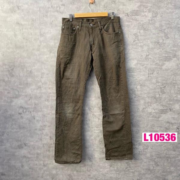 【中古】Levi's514TM ブラウン チノ カラーパンツ 白タブ 黒パッチ ジップフライ W32 L34 実寸W32in 00514-0409 USA 海外輸入 古着 L10536