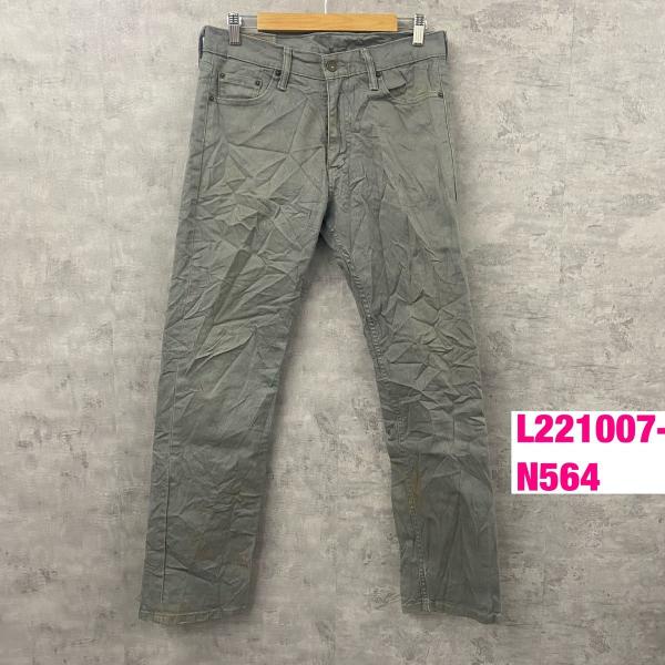 【中古】Levi 039 s513TM グレー ジップフライ カラーデニムジーンズパンツ W30L30 実寸W33in 赤タブ 08513-0338 USA 海外輸入 古着 L221007-N564