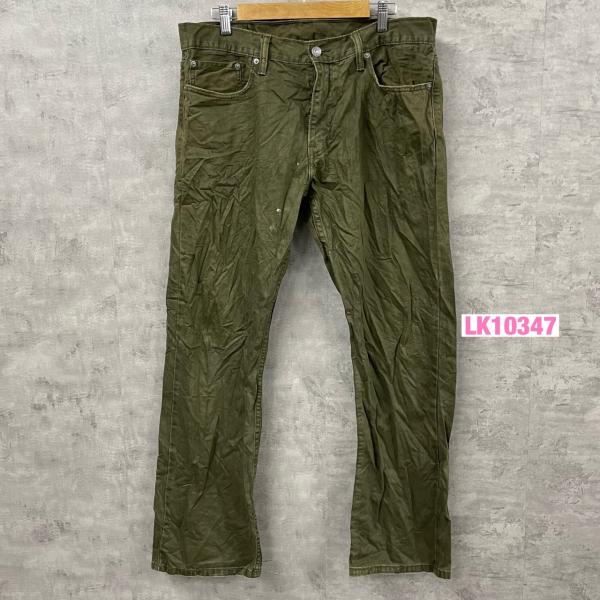 【中古】Levi's514TM カーキ ジップフライ カラーパンツ W35L30 実寸W36in 白タブ 045140249 USA 海外輸入 古着 LK10347