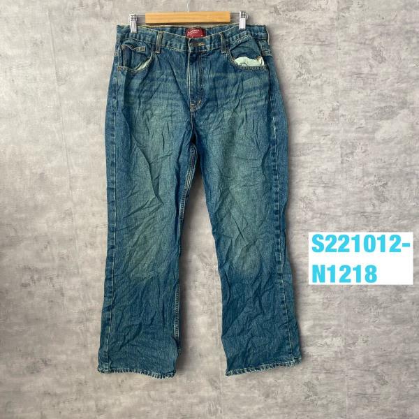 【中古】Arizona ブルー ジップフライ ブーツカット デニムジーンズパンツ 20Husky 実寸W35in RN93677 USA 海外輸入 古着 S221012-N1218