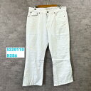 【中古】Lauren JEANS Ralph Lauren ホワイト ジップフライ ブーツカット デニムジーンズパンツ 14 実寸W35in USA 海外輸入 古着 S220310-H286