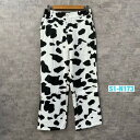 【中古】SHEIN swpants0720081 JIT6448044 レディース 牛 COW柄 ジップフライ デニムジーンズパンツ S 実寸W27in USA...