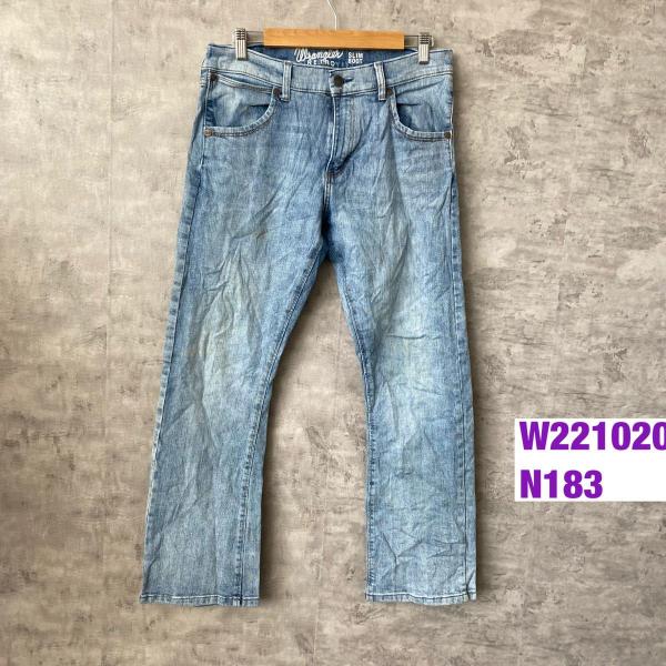 【中古】Wrangler RETRO ライトブルー SLIM BOOT ジップフライ デニムジーンズパンツ 32×30 実寸W31in 77MWZBR USA 海外輸入 古着 W221020-N183