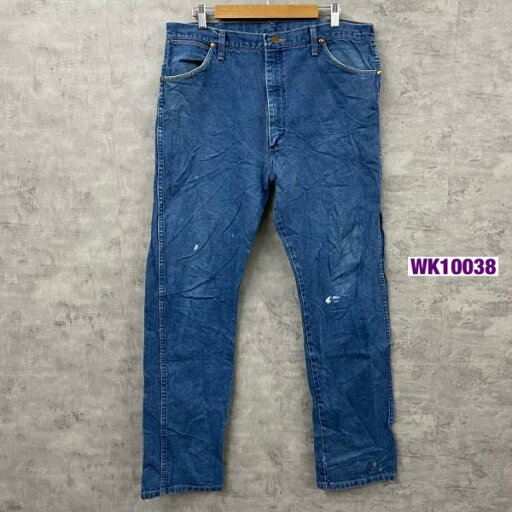 【中古】Wrangler ブルー ジップフライ デニムジーンズパンツ 38×34 実寸W36in 13MWZ USA 海外輸入 古着 WK10038 【中古】Wrangler ブルー ジップフライ デニムジーンズパンツ 38×34 実寸W36in 13MWZ USA 海外輸入 古着 WK10038