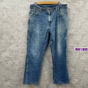 【中古】Wrangler ブルー ジップフライ デニムジーンズパンツ W36L30 実寸W35in W10123M36 USA 海外輸入 古着 WK10051