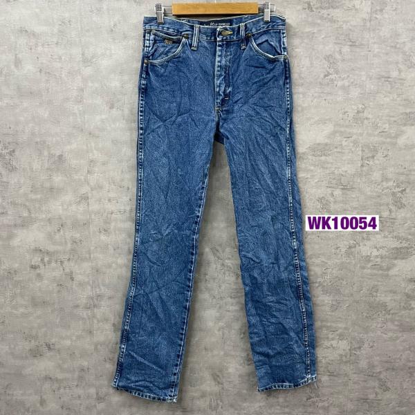 【中古】Wrangler カウボーイカット ブルー ジップフライ デニムジーンズパンツ 30x34 実寸W30in 936GSHD USA 海外輸入 古着 WK10054