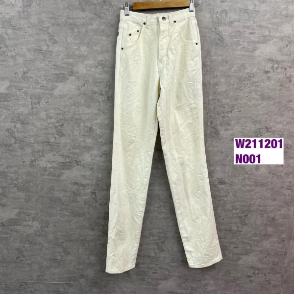 【中古】Wrangler SilverLake USA製 ホワイト ジップ デニムジーンズパンツ 1/2×36 実寸W24in NA201NT USA 海外輸入古着 W211201-N001