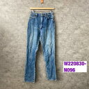【中古】Wrangler USA製 ブルー ジップフライ ウォッシュ加工 デニムジーンズパンツ レディース 実寸W27in USA 海外輸入 古着 W22083...