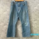 【中古】TOMMY JEANS ブルー ジップフライ デニムジーンズパンツ34/30 実寸W36in 0333200 USA 海外輸入 古着 S10168(4)