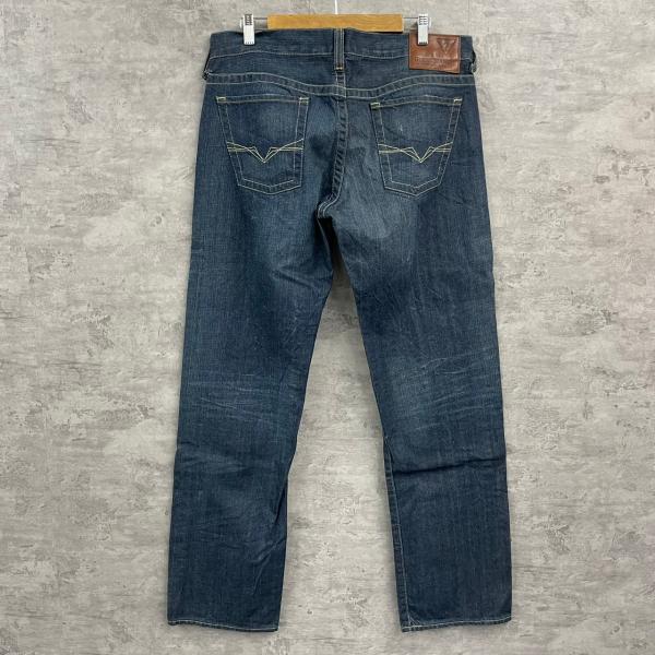 【中古】GUESS JEANS ブルー ジップフライ ストレート デニムジーンズパンツ 34×32 実寸W35in RN62136 USA 海外輸入 古着 S220413-N567