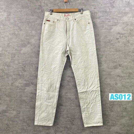 【中古】Lee Cooper LC12 WORKMASTER ホワイト ジップフライ カラーデニムジーンズパンツ 実寸33in USA 海外輸入 古着 AS012 【中古】Lee Cooper LC12 WORKMASTER ホワイト ジップフライ カラーデニムジーンズパンツ 実寸33in USA 海外輸入 古着 AS012
