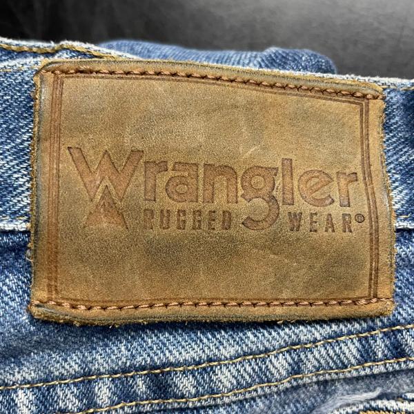 【中古】Wrangler RUGGED WEAR ブルー ジップフライ デニムジーンズパンツ 34×34 実寸W35in USA 海外輸入 古着 W220116-N008