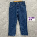 【中古】Wrangler ブルー ジップフライ デニムジーンズパンツ W35L30 実寸W35in 9760WDR USA 海外輸入 古着 W220525-N047