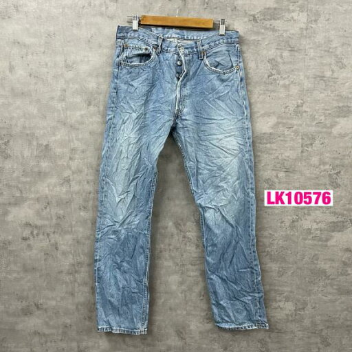 【中古】Levi's501 ライトブルー ボタンフライ デニムジーンズパンツ W33L32 実寸W30in 赤タブ 5010106 USA 海外輸入 古着 LK10576 【中古】Levi's501 ライトブルー ボタンフライ デニムジーンズパンツ W33L32 実寸W30in 赤タブ 5010106 USA 海外輸入 古着 LK10576