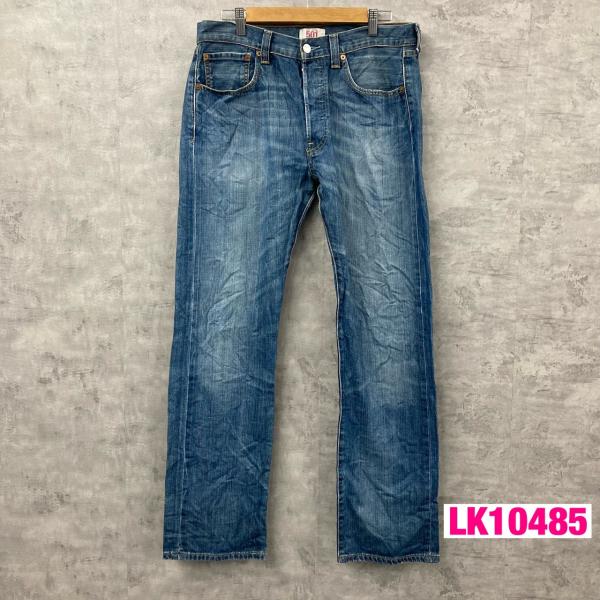 【中古】Levi's501R ブルー ストレート ボタンフライ デニムジーンズパンツ W33L32 実寸W32in 赤タブ 005010340 USA 海外輸入 古着 LK10485