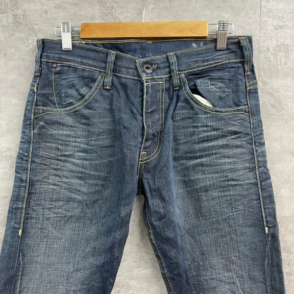 【中古】Levi's ブルー ジップフライ デニムジーンズパンツ W29L32 実寸W30in 赤タブ 00504-0131 USA 海外輸入 古着 LK10251