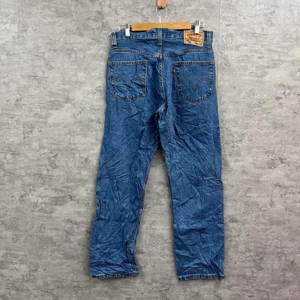 【中古】Levi's505R ブルー ジップフライ レギュラー デニムジーンズパンツ W31L30 実寸W31in 赤タブ 005054891 USA 海外輸入 古着 LK10019