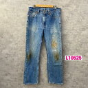 【中古】Levi's751 ブルー デニムジーンズパンツ 赤タブ ジップフライ 34×32 実寸W34in 00751-0216 USA 海外輸入 古着 L10525